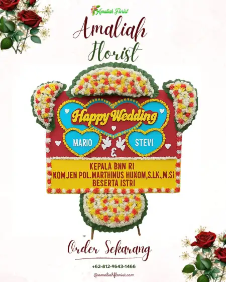 Papan Bunga Pernikahan Baru Debai